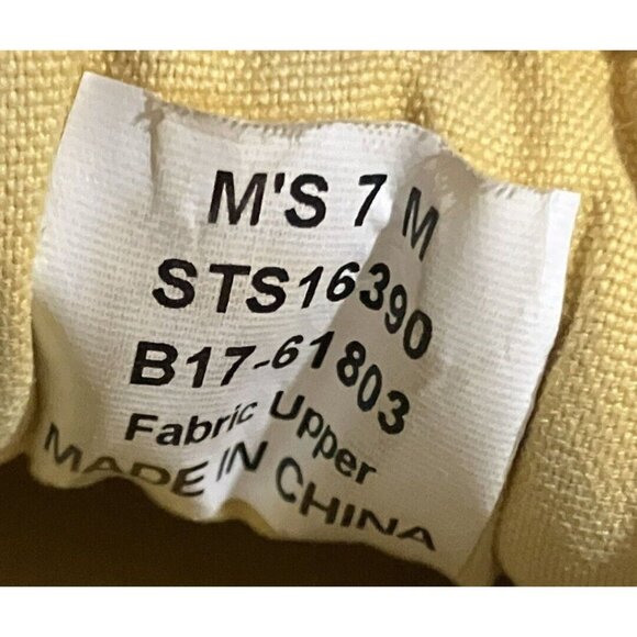 Sperry Top-Sider Mens Size 7 M Yellow Lace Up Canvas Sneakers shoes - Picture 8 of 8